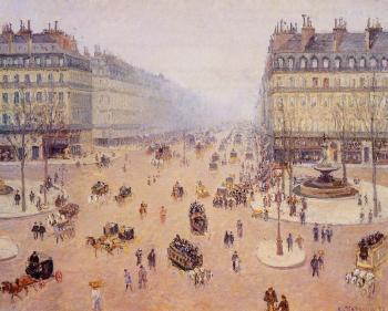 Camille Pissarro : Avenue de l'Opera, Misty Weather